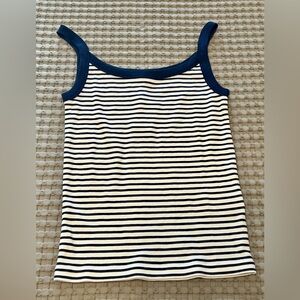 NWT J. Crew Women’s Navy and White Ribbed Striped Tank Top, Size S